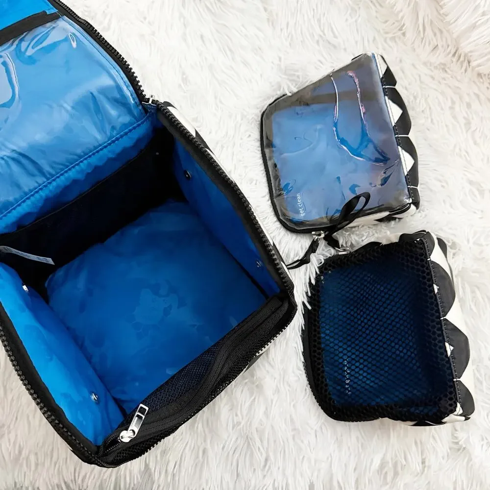 LULULEMON | Sink Shower Travel Kit | Arrow Chevron Cream Black Modular Organizer